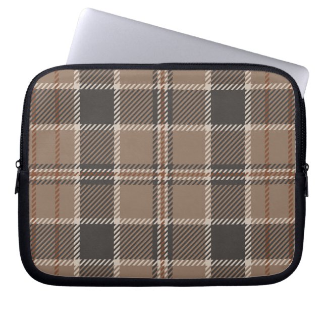 Academia Taupe Tartan Laptopschutzhülle (Vorderseite)