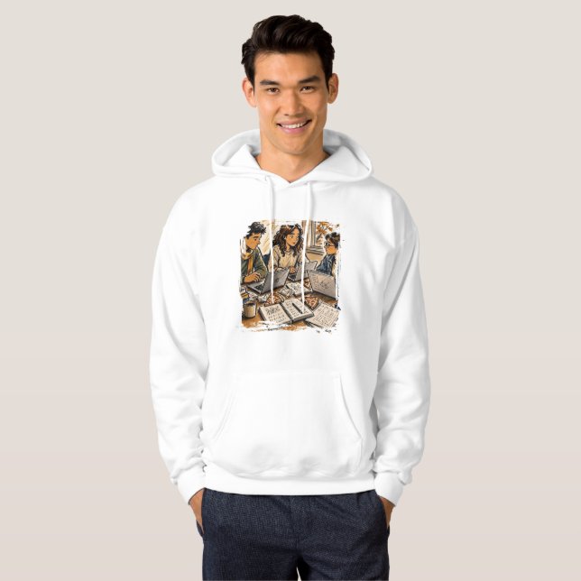 Academic Grind Study Crew • Gemütliche Collegesitz Hoodie (Vorne ganz)