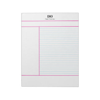 Academic School Monogram Name Lecture Notepad Notizblock