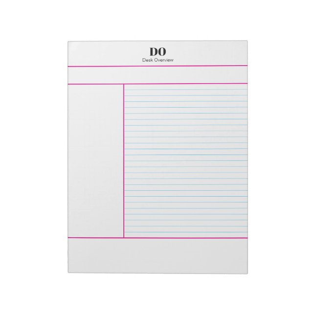 Academic School Monogram Name Lecture Notepad Notizblock (Rotiert)