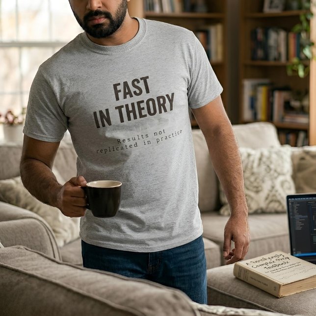 Academic Text | Fast In Theory | Custom Light T-Shirt (Lifestyle Shot)