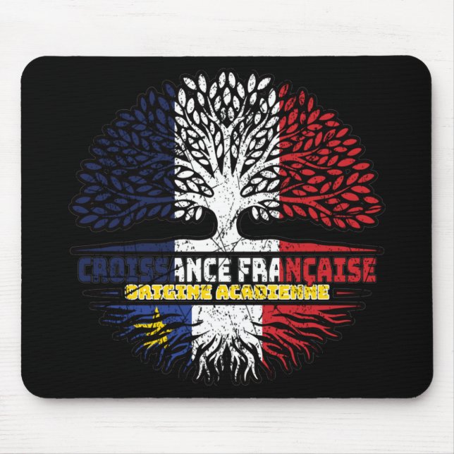 Acadia Frankreich Tree Roots Flag Mousepad (Vorne)
