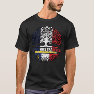 Acadia Frankreich Tree Roots Flag T-Shirt