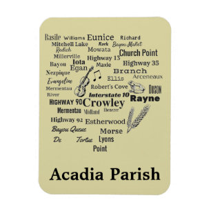 Acadia-Gemeinde-Louisianastadt-u. -platz-Magnet Magnet