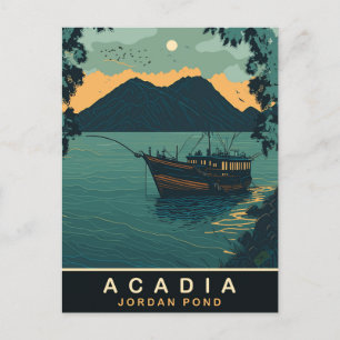 Acadia, Jordan Pond, Reisen Postkarte