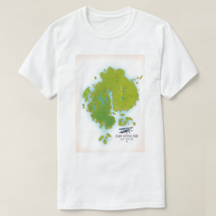 Acadia, Maine National Park Karte Reiseplan. T-Shirt