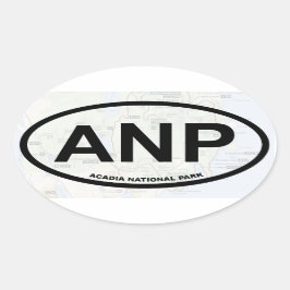 Acadia Map Aufkleber (schwarzer Text)