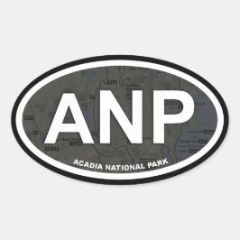 Acadia Map Aufkleber (weißer Text)