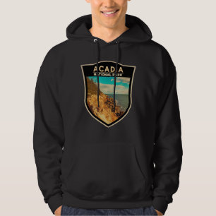 Acadia National Park Bar Harbor Aquarell-Abzeichen Hoodie