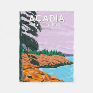 Acadia National Park Bar Harbor Vintage Fleecedecke