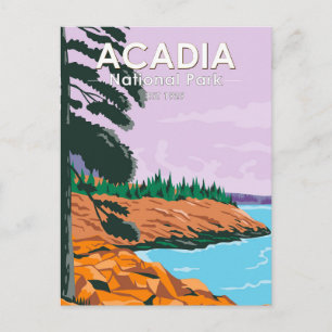 Acadia National Park Bar Harbor Vintage Postkarte