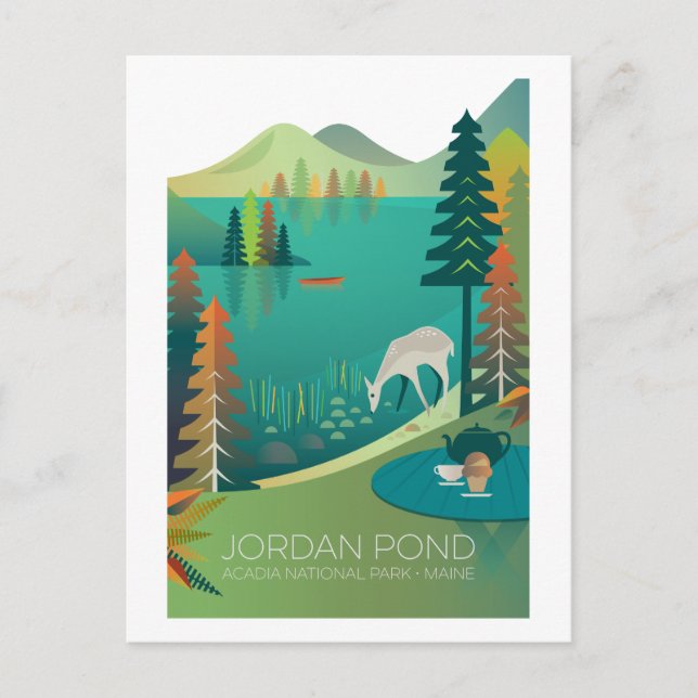 Acadia National Park, Jordan Pond Postcard Postkarte