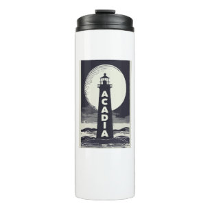 Acadia National Park Lighthouse Moon Thermosbecher