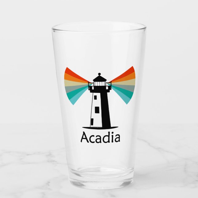 Acadia National Park Lighthouse Rainbow Glas (Vorderseite)