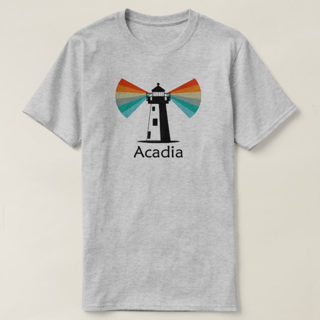 Acadia National Park Lighthouse Rainbow T-Shirt (Design vorne)