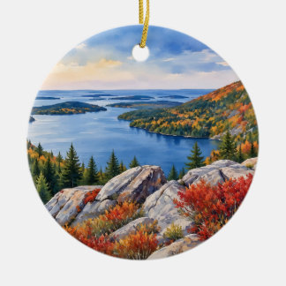 Acadia National Park Maine Aquarell Keramik Ornament