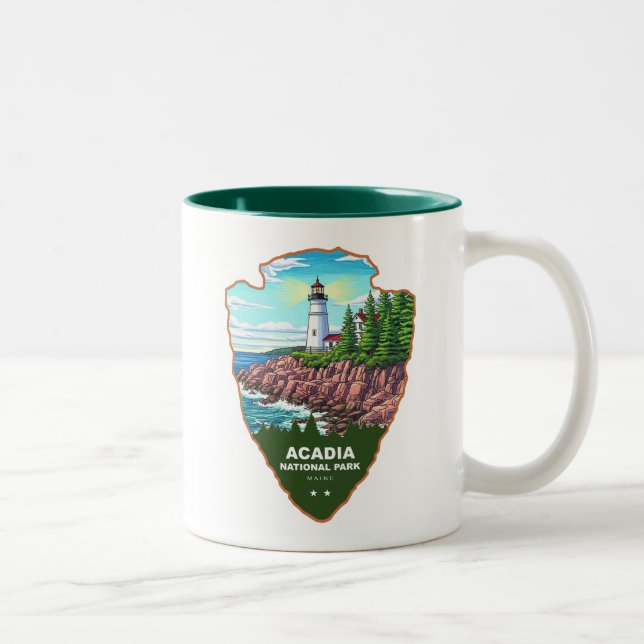 Acadia National Park Maine Arrowhead Zweifarbige Tasse (Rechts)