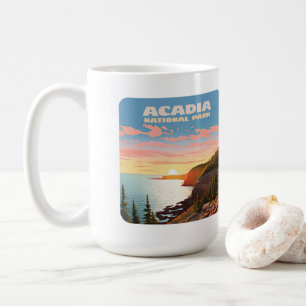 Acadia National Park Maine Küste Retro Kaffeetasse