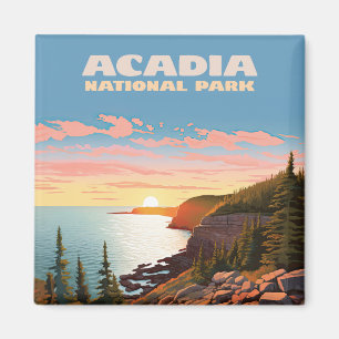 Acadia National Park Maine Küste Retro Magnet