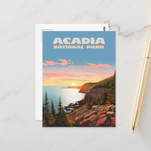 Acadia National Park Maine Küste Retro Postkarte
