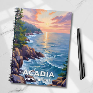 Acadia National Park   Maine Malerei Reise Kunst Notizblock