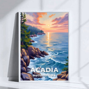 Acadia National Park   Maine Malerei Reise Kunst Poster