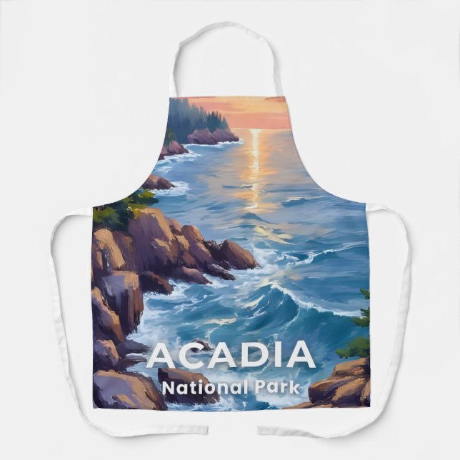 Acadia National Park | Maine Painting Travel Art Schürze (Vorderseite)