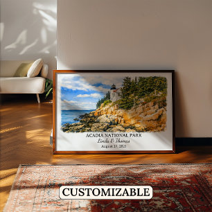Acadia National Park Maine Poster, Aquarell Poster