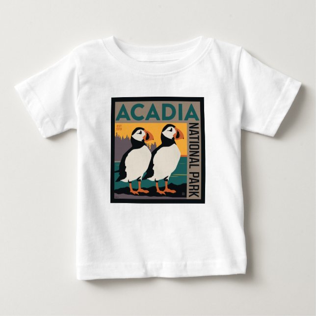 Acadia National Park, Maine | Puffins Baby T-shirt