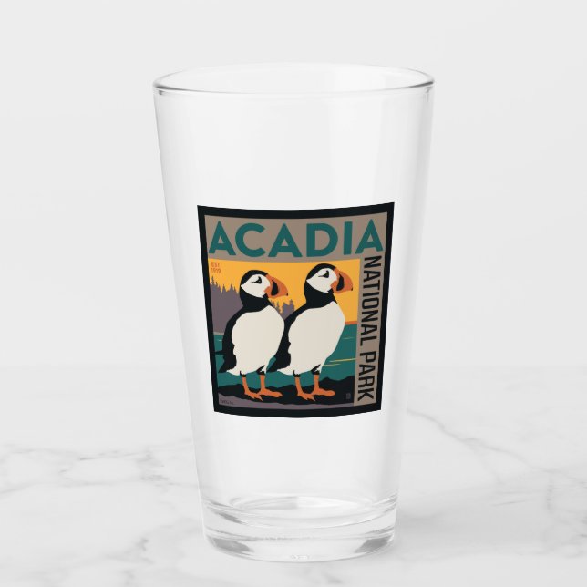 Acadia National Park, Maine | Puffins Glas (Vorderseite)