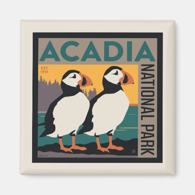 Acadia National Park, Maine | Puffins Magnet (Vorne)