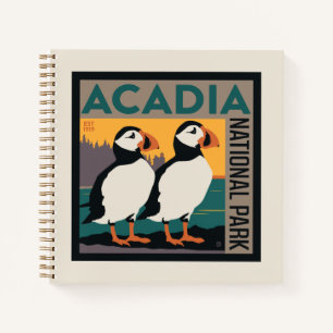 Acadia National Park, Maine   Puffins Notizbuch