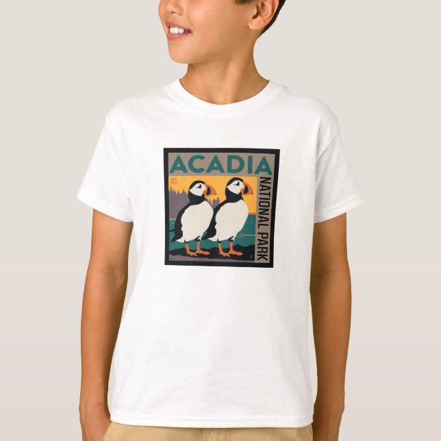 Acadia National Park, Maine | Puffins T-Shirt (Vorderseite)