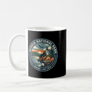 Acadia National Park Maine Retro Leuchtturm Und Kaffeetasse