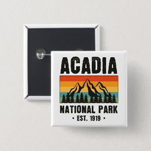 Acadia National Park, Maine Retro Vintage Button