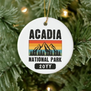 Acadia National Park, Maine Retro Vintage Keramik Ornament