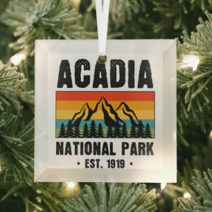 Acadia National Park, Maine Retro Vintage Ornament Aus Glas