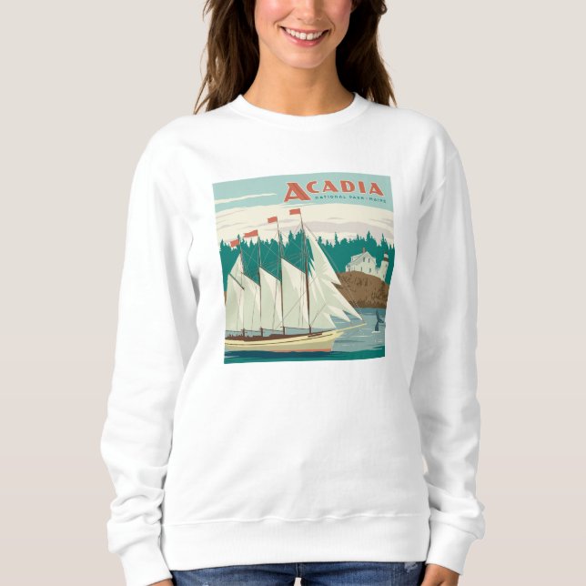 Acadia National Park, Maine | Sailboat & Whale Sweatshirt (Vorderseite)