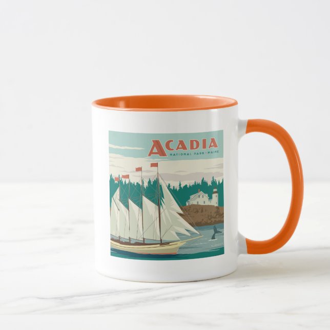 Acadia National Park, Maine | Sailboat & Whale Tasse (Rechts)