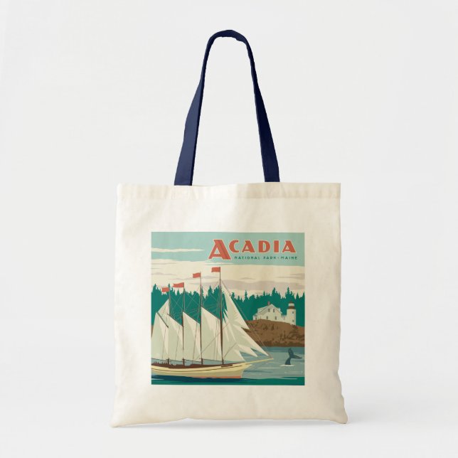 Acadia National Park, Maine | Sailboat & Whale Tragetasche (Vorne)