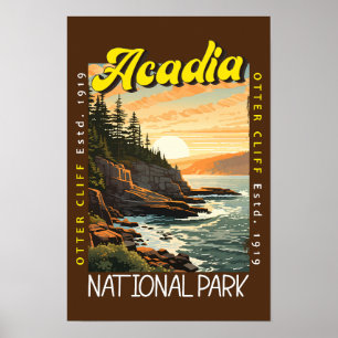 Acadia National Park Otter Cliff abgenutzt Poster