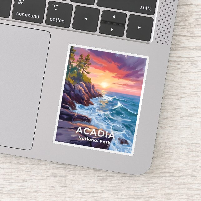 Acadia National Park | Otter Cliffs Maine Reise Aufkleber (Detail)