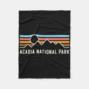 Acadia National Park Retro Berglinien Camping Fleecedecke