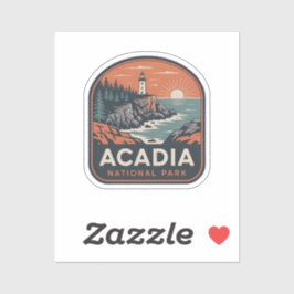 Acadia National Park Retro-Emblem Aufkleber