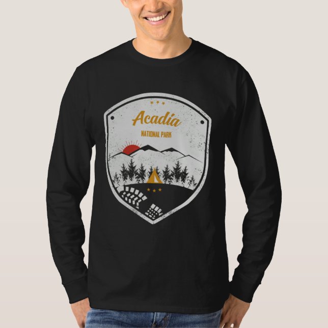 Acadia  National Park Retro Souvenir T-Shirt (Vorderseite)