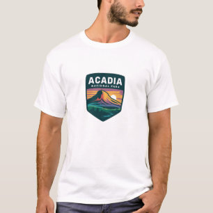 Acadia National Park Sonnenuntergang-Abzeichen-Ill T-Shirt