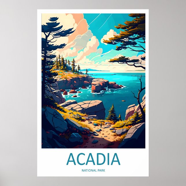 Acadia National Park Travel Print Wall Art Acadia Poster (Vorne)