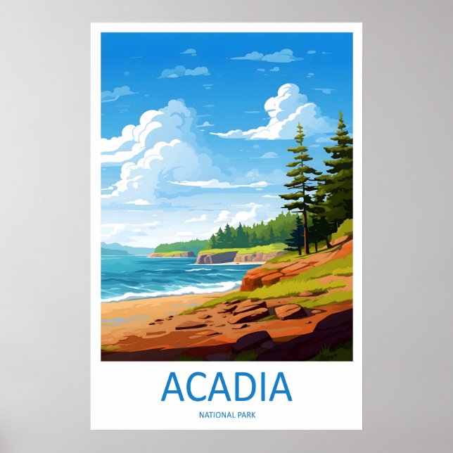 Acadia National Park Travel Print Wall Art Acadia Poster (Vorne)