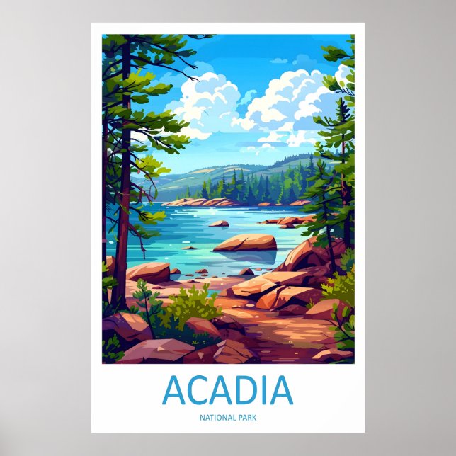 Acadia National Park Travel Print Wall Art Acadia Poster (Vorne)
