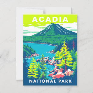 Acadia National Park USA Vintage Travel Postkarte